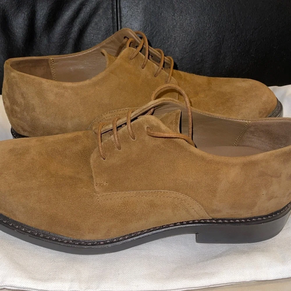 VINCE Men’s Davies Plain Toe Derby Tan Suede Oxfords Suede Size 9.5 US NWOB